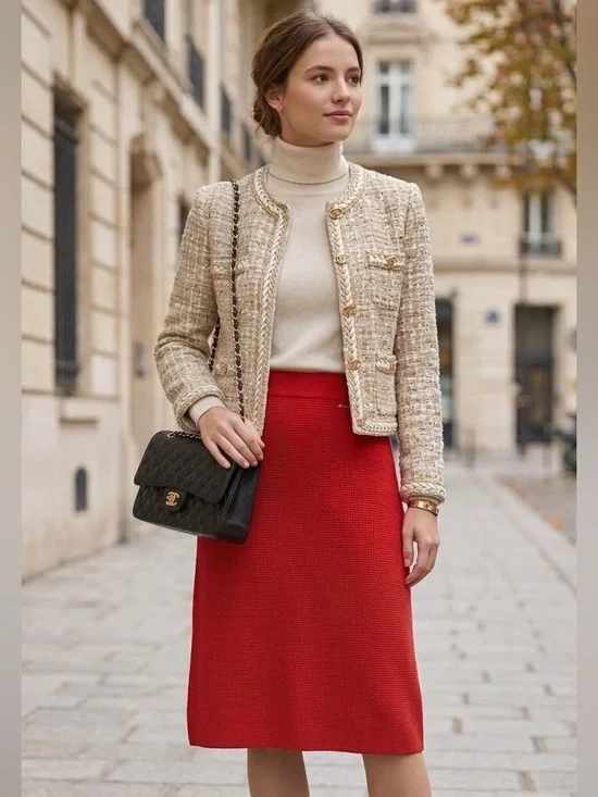 ♥️♥️♥️ Salvatore Ferragamo wool/cashmere red A-line skirt size M/L - Picture 2 of 11